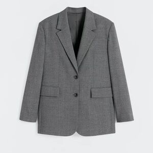 Mango Open Zip Sleeve Blazer Jacket